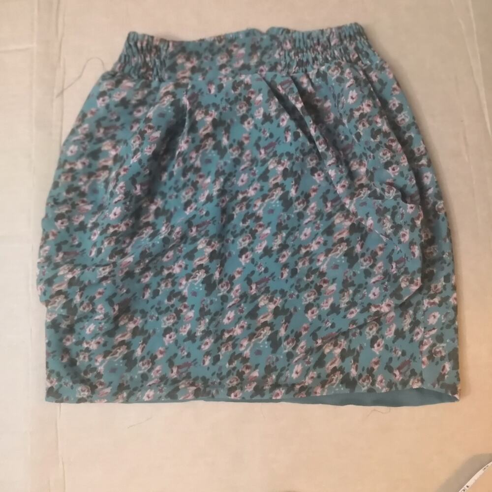 Lucca Couture Floral Mini Skirt XS Boho Costal Cowgirl Coquette Girl Festival